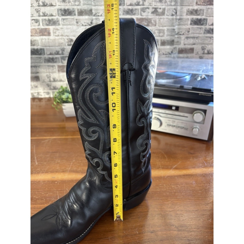 Justin 1409⭐️Classic Black London Calf Leather Western Cowboy Boots⭐️Mens 9 D - Picture 12 of 12